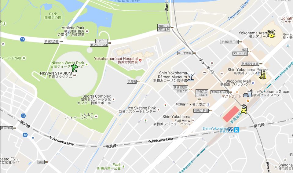 新横浜駅周辺地図